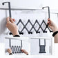 Close-up of the 6 non-slip hooks on the steel door hanger, ideal for multiple items.