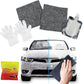 Two specialized nano cloths and a bottle of repair solution from the car scratch remover kit.