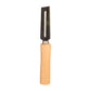Close-up of sharp blade on stainless steel multipurpose vegetable peeler