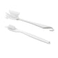 Cleaning brush with ergonomic handle on plain background