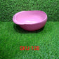 Plastic rice strainer showcased from an angle, highlighting its depth.