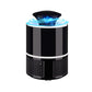 FlyTamer electric mosquito killer lamp, a sleek black device with a blue light, effectively trapping insects.