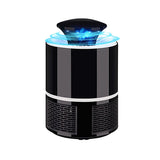 FlyTamer electric mosquito killer lamp, a sleek black device with a blue light, effectively trapping insects.