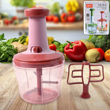 Push Chopper 1000ml with clear container and secure lid lock