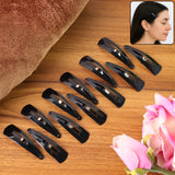 Set of 12 durable Matt Black Metal Tik Tak Hair Clips for secure styling.