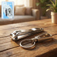 Compact stainless steel nail clipper set with keychain holder for easy portability