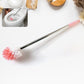 Close-up of dense bristles on toilet cleaning brush for thorough cleaning