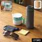 Travel essentials combo set displaying insulated bottle and stylish sunglasses