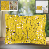 A vibrant mix of sofa pillow covers arranged on a couch, enhancing home decor.