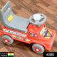 Toddler push car featuring a comfortable backrest and sturdy design.
