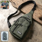 Black shoulder waist bag with zipper closure
