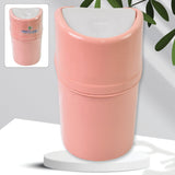 Mini Dustbin with lid on a clean wooden desk, ready for small waste.
