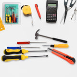 7-piece hand tool kit with magnetic wristband displaying tools and wristband