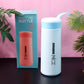 Plastic flask water bottle in blue lid and white body with 400ML capacity