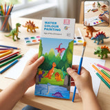 Dinosaur themed watercolour painting set for kids with brush