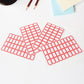 Writable label sheets on desk used for labeling office items