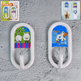 Set of two self-adhesive strong round hooks for walls, ideal for multipurpose hanging