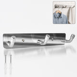 Stainless steel wall mounted coat hook rack with three durable hooks