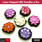 Close-up of a single Floating Lotus LED Candle showcasing its realistic design and soft glow.