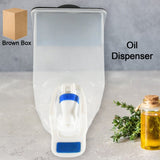 Wall mounted oil dispenser bottle, 1100ml capacity, installed in a modern kitchen.
