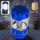 Front view of the efficient 12 LED camping lantern, ready for use.