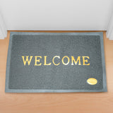 A stylish Welcome Door Mat in a neutral tone, designed for Indian home entrances.