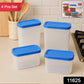 Transparent plastic storage containers set for pantry organization