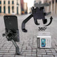 Detailed view of the aluminum alloy construction of the bike mobile holder.