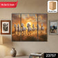 Sunset horses MDF wall art with vibrant colours for living room decor