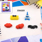 Detailed view of a fun 3D cupcake eraser, highlighting its intricate design and vibrant color.