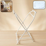 Foldable garbage bag holder stand with a waste bag securely held in place