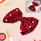 Elegant heart-shaped hair bow clip, perfect for girls.