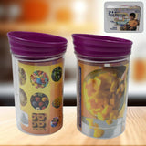 A set of two clear plastic food containers with blue airtight lids, ideal for kitchen storage.