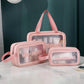 BeautyBare Cosmetic Pouch Set (Set of 3) featuring small, medium, and large waterproof bags.