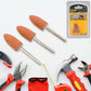 Three bullet-shaped rotary grinding stones with shanks for power tools.