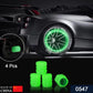 Glowing luminous car tire valve caps