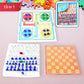 Top-down view of the compact 13-in-1 family board game set, ready for play.