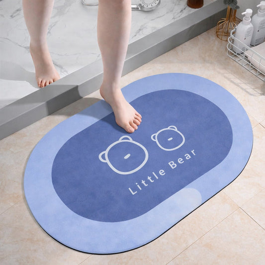 Cute bear print bathroom mat for cozy decor