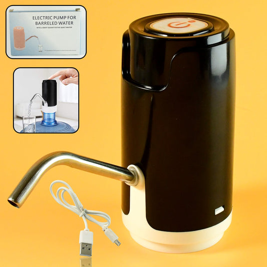 Automatic water dispenser pump placed on a standard water bottle for hygienic water dispensing