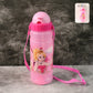 Kids water bottle with cartoon bear print and leakproof screw cap