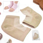 Close-up of the breathable, toeless design of the heel socks.