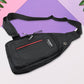 Stylish black and grey anti-theft sling bag with durable waterproof material.