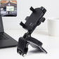 Universal mobile phone holder securely attached to car dashboard with clip mount