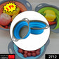 Compact foldable silicone strainer for easy storage.