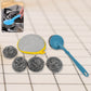 6-in-1 Kitchen Cleaning Set with stainless steel scrubber and plastic handle