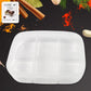 Top view of the empty 5 compartment lunch box, highlighting its spacious dividers.