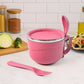 700 ML multipurpose noodle bowl with handle, lid, and fork by Apex