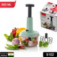 Manual food chopper featuring sharp stainless steel blades for efficient kitchen prep.