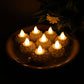 Set of 8 lotus shaped LED flameless tealight candles with warm white glow