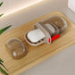 Clear plastic travel soap box with a secure lid, ideal for carrying solid soaps on trips.
